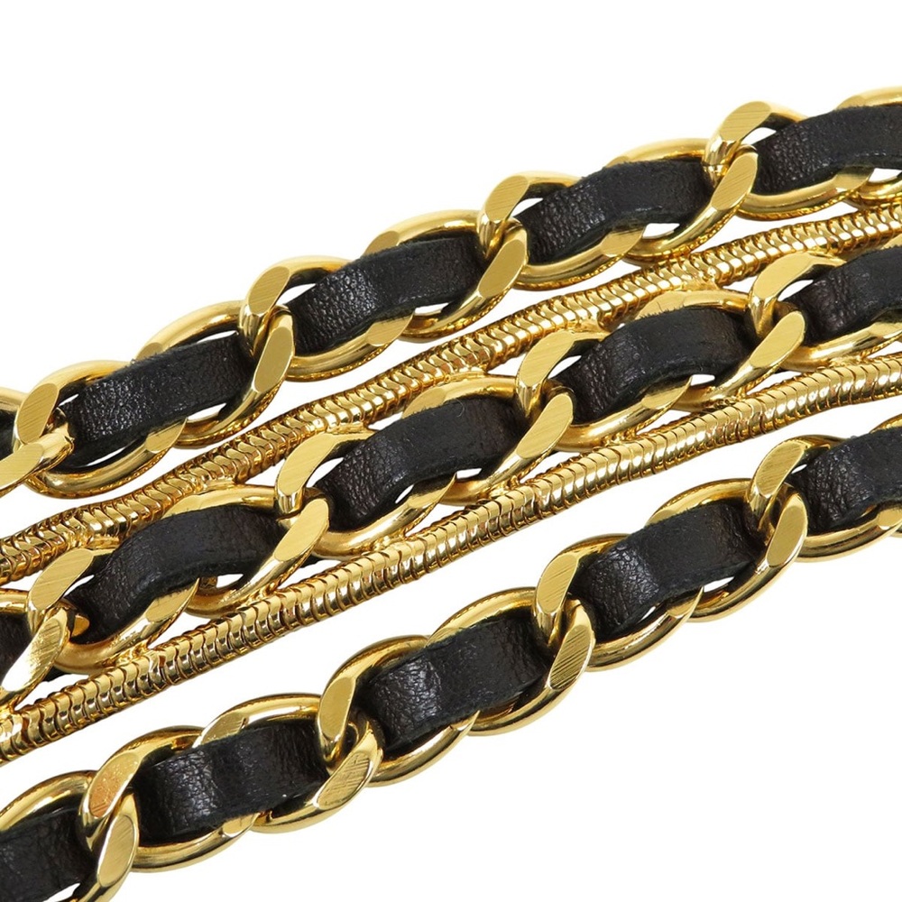 Authentic CHANEL 1990s NEW vintage triple leather chain belt clover charm RARE - Picture 13 of 15